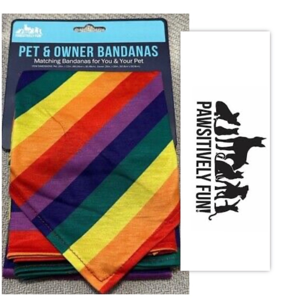 Pawsitively Fun Pet & Owner Matching Rainbow Bandanas